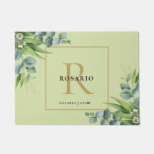 Personalised Light Olive Green Gold Monogram 