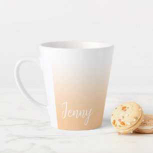 Personalised Light Peach Ombre Latte Mug