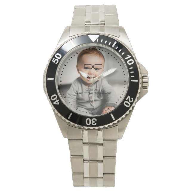 Personalised Light Photo Stainless Steel Watch (Front)