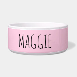 Personalised Light Pink Ceramic Pet Bowl