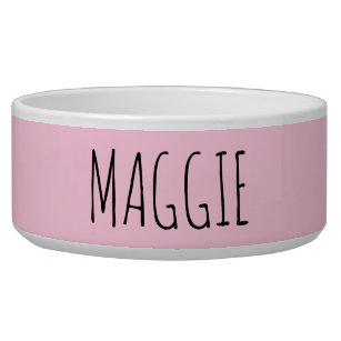 Personalised Light Pink Ceramic Pet Bowl