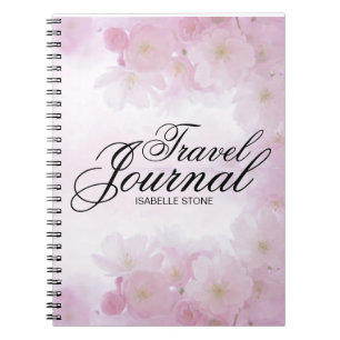 Personalised Light Pink Floral Travel Journal