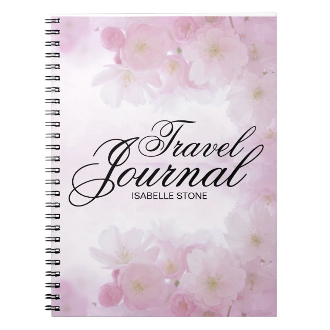 Personalised Light Pink Floral Travel Journal (Front)