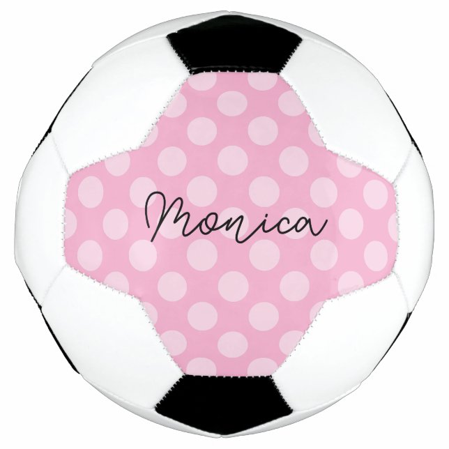 Personalised Light Pink Polka Dot Football (Front)
