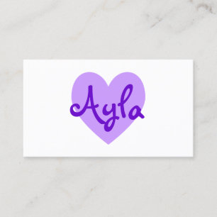 Personalised Light Purple Heart on White Business Card