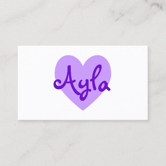 Personalised Light Purple Heart on White Business Card (Front)