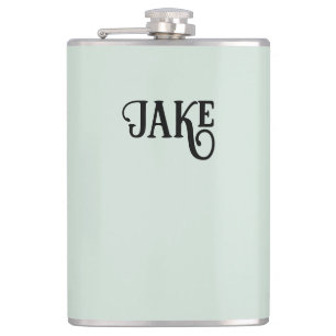 Personalised Light Sage Green Hip Flask