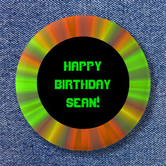 Personalised Light Show Fractal Art Birthday 6 Cm Round Badge