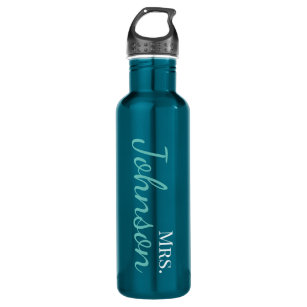 Personalised Light Teal Calligraphy School Teacher 710 Ml Water Bottle