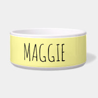 Personalised Light Yellow Ceramic Pet Bowl