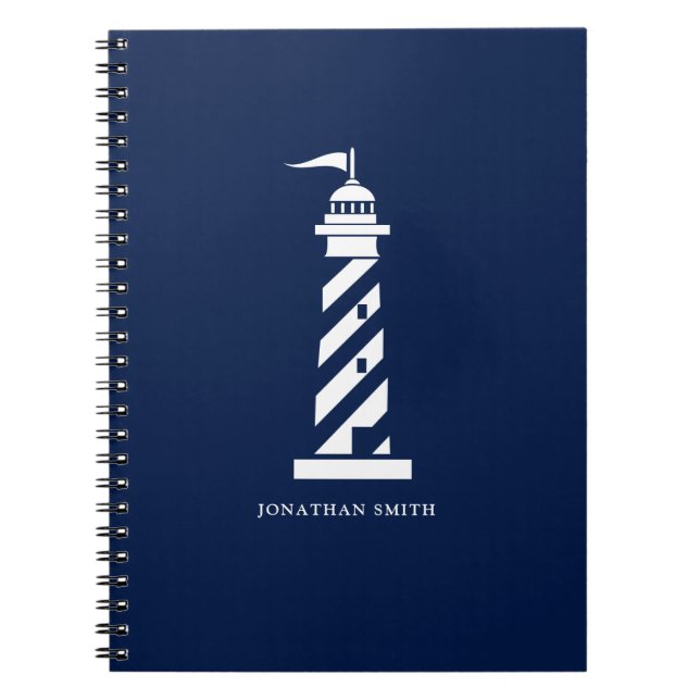 Personalised Lighthouse Spiral Notebook (Front)