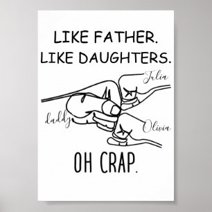 Personalised Like father Like daughters line Poster