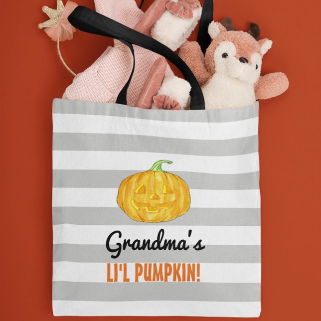 Personalised Lil Pumpkin Halloween Tote Bag (Creator Uploaded)