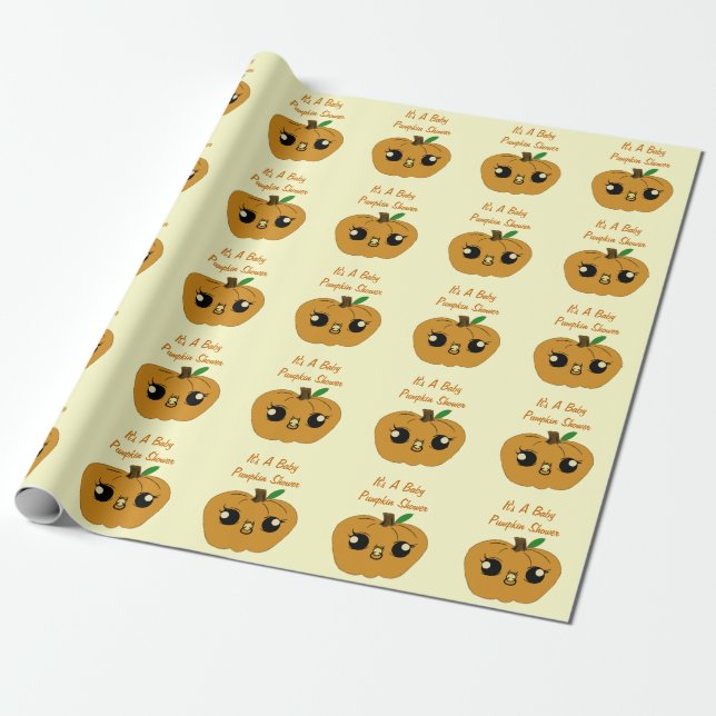 Personalised Lil Pumpkin Wrapping Paper (Unrolled)