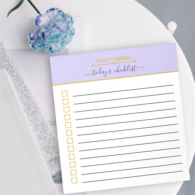 Personalised Lilac and Gold To Do List Checklist Notepad (Creator Uploaded)