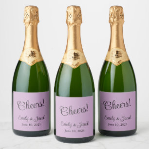 Personalised Lilac Champagne Labels