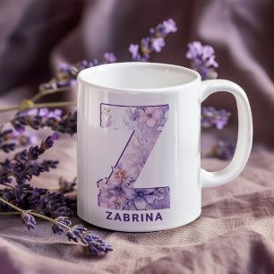 Personalised Lilac Fairy Monogram Z Coffee Mug