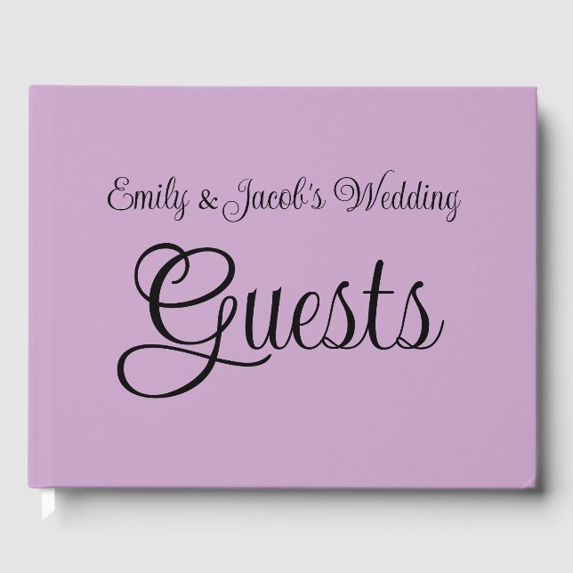 Personalised Lilac Guest Book (Front)