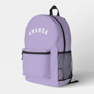 Personalised Lilac Kids Back to School Printed Backpack