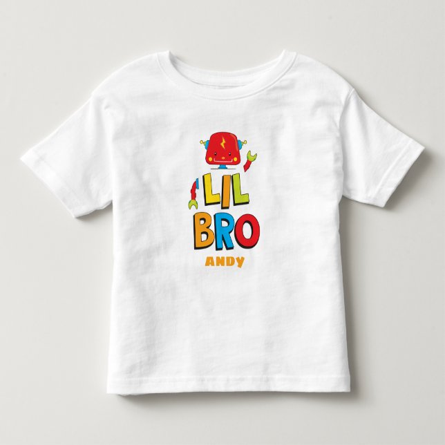 Personalised Lilttle Brother Robot T-shirt (Front)