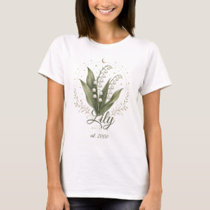 Personalised Lily of the Valley Birth Flower Name T-Shirt