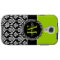 Personalised Lime Green Black Damask Case