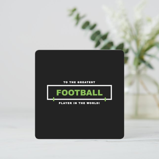 Personalised Lime Green Football Player Birthday   Card (Standing Front)