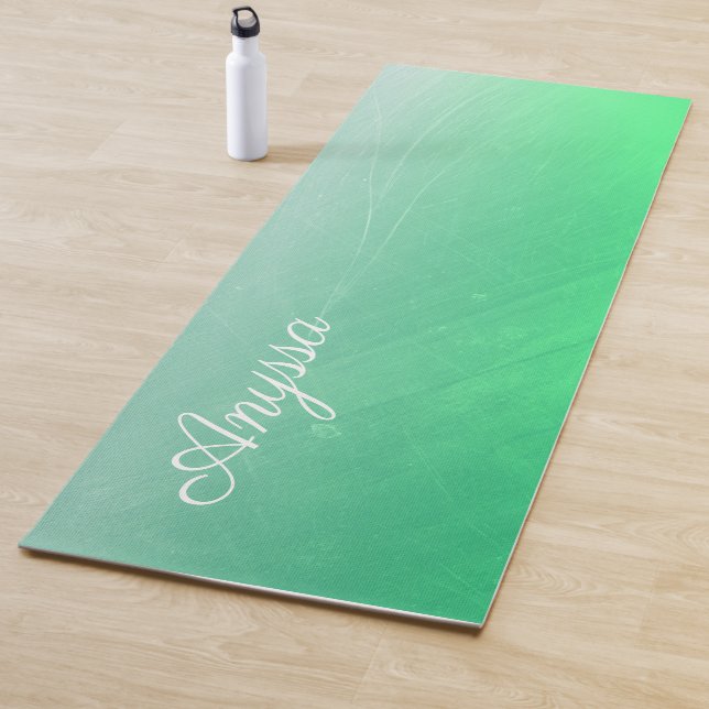 Personalised Lime Green Gradient Name Yoga Mat (In Situ)