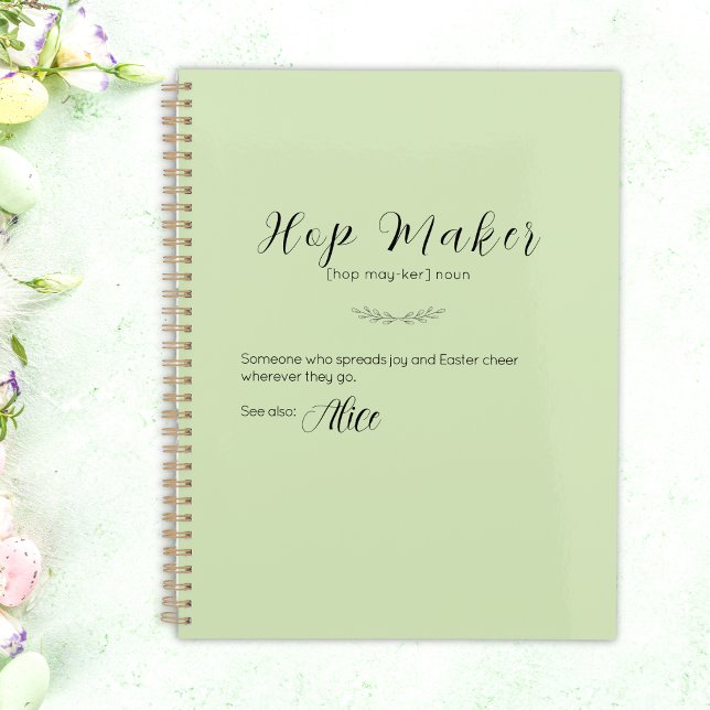 Personalised Lime Green "Hop Maker" Easter Planner (Personalized Lime Green "Hop Maker" Easter Planner)