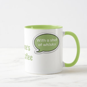 Personalised Lime Green Speech Bubble Irish Coffee Mug