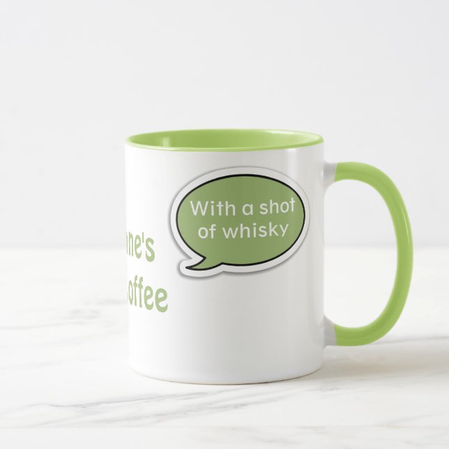 Personalised Lime Green Speech Bubble Irish Coffee Mug (Right)
