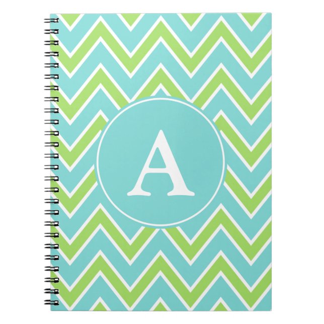 Personalised Lime Monogram Notebook Journal Gift (Front)