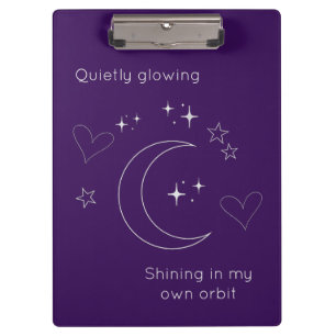 Personalised Line Art Celestial Purple Clipboard