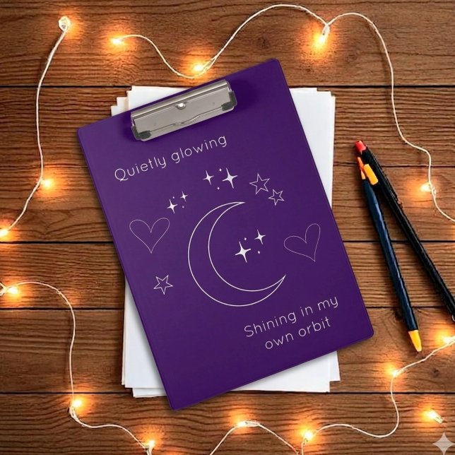 Personalised Line Art Celestial Purple Clipboard (Creator Uploaded)