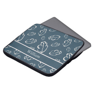 Personalised Line Art Leaf Design Laptop Sleeve