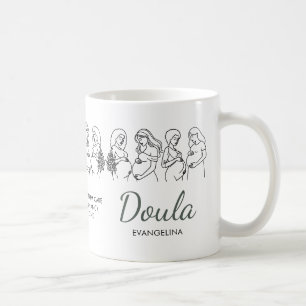 Personalised Line Art Midwife Doula Coffee Mug