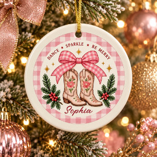 Personalised Line Dancing Christmas Ornament