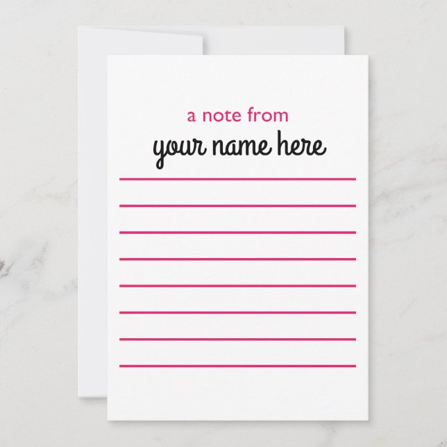Personalised Lined Notecards for Girls (Front)