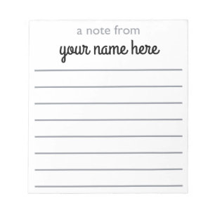 Personalised Lined Notepad