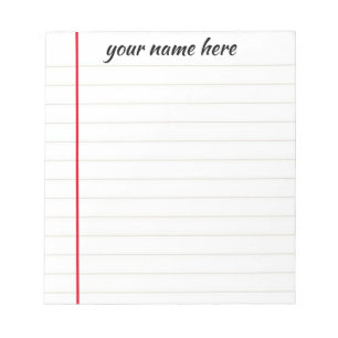 Personalised Lined Notepad