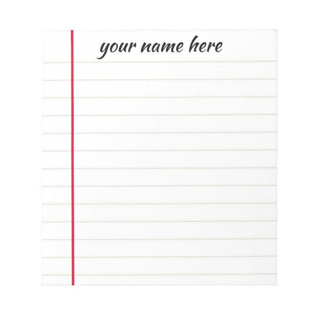 Personalised Lined Notepad (Front)