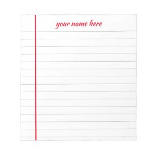 Personalised Lined Notepad