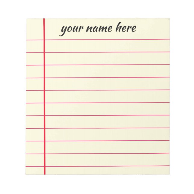 Personalised Lined Notepad (Front)