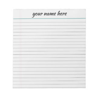 Personalised Lined Notepad