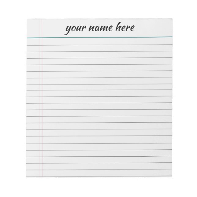 Personalised Lined Notepad (Front)