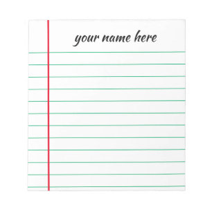 Personalised Lined Notepad