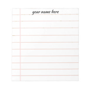 Personalised Lined Notepad