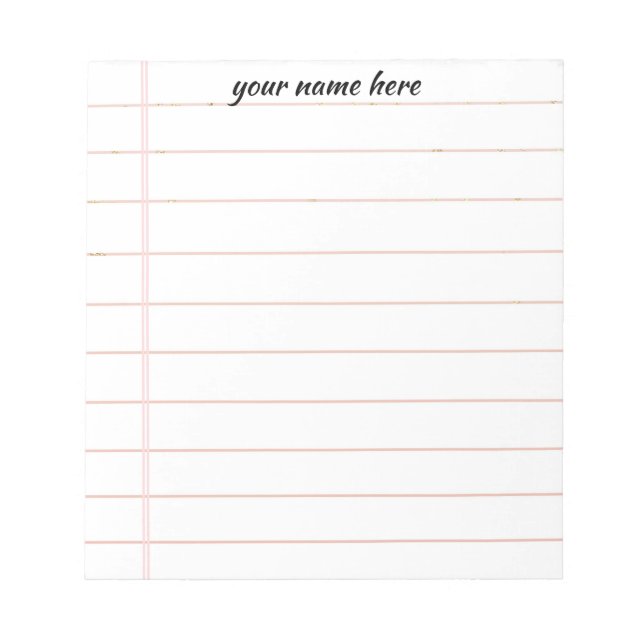 Personalised Lined Notepad (Front)