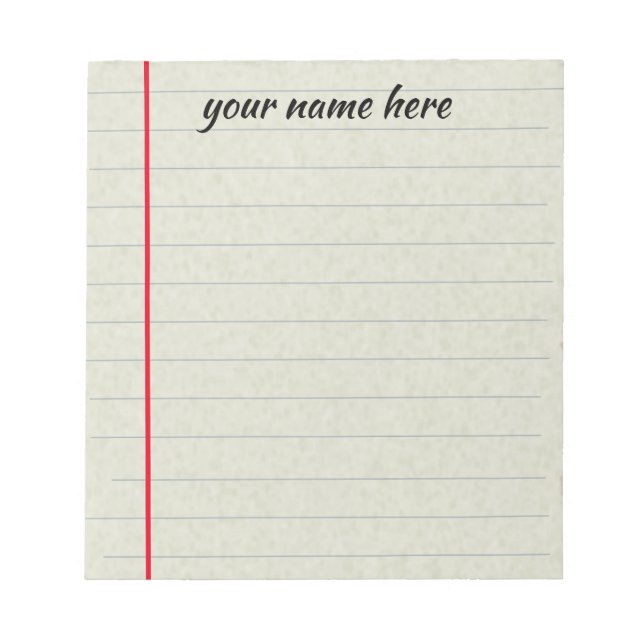 Personalised Lined Notepad (Front)