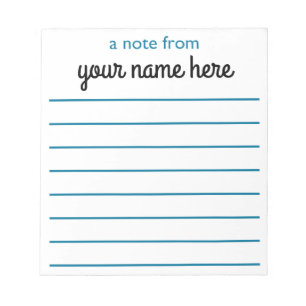Personalised Lined Notepad for Boys